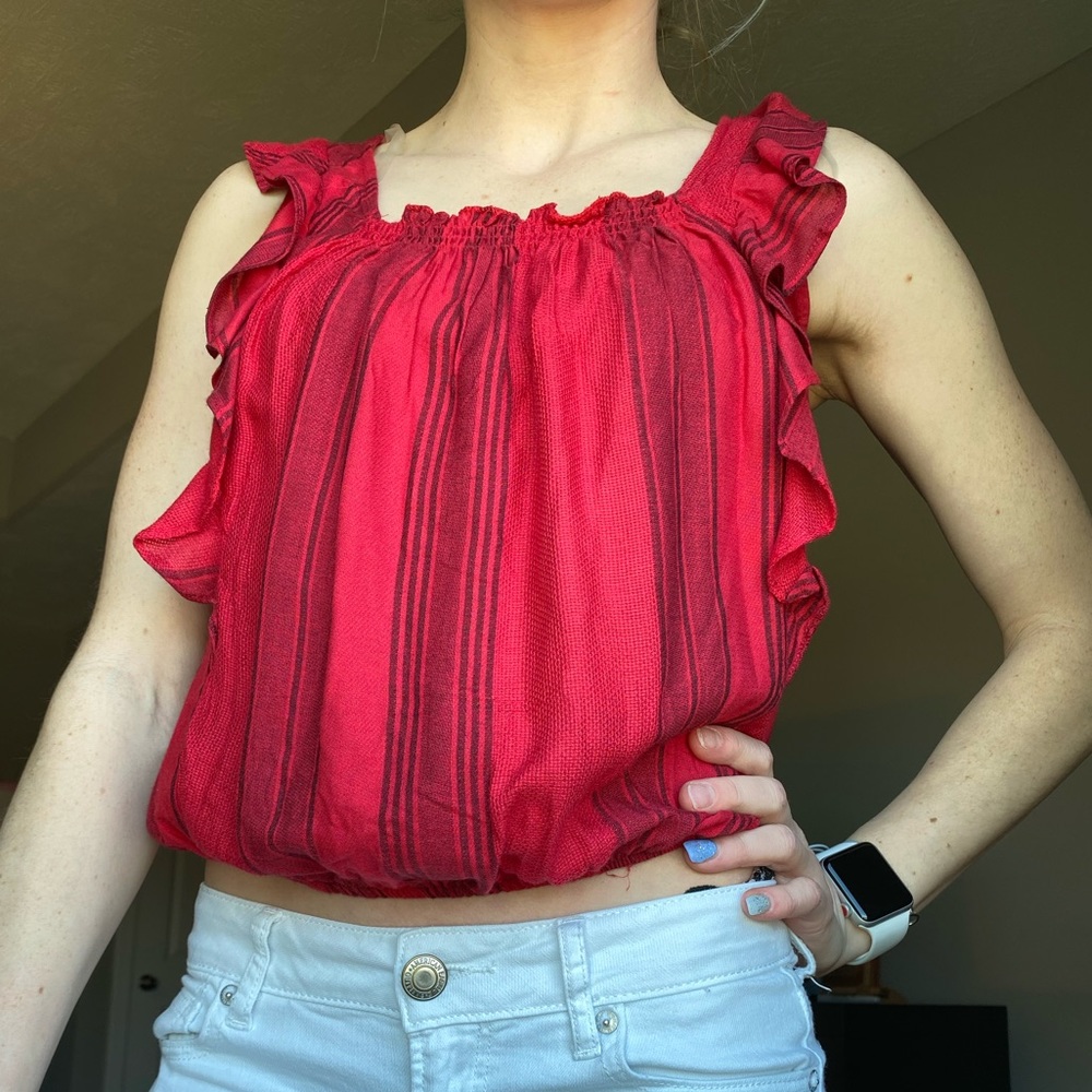 New with tags adorable red crop! With tags!